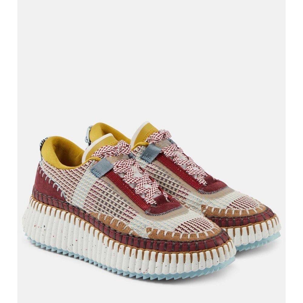 CHLOE Nama Mesh Sneakers Size 40/ US 10 Plum Purple